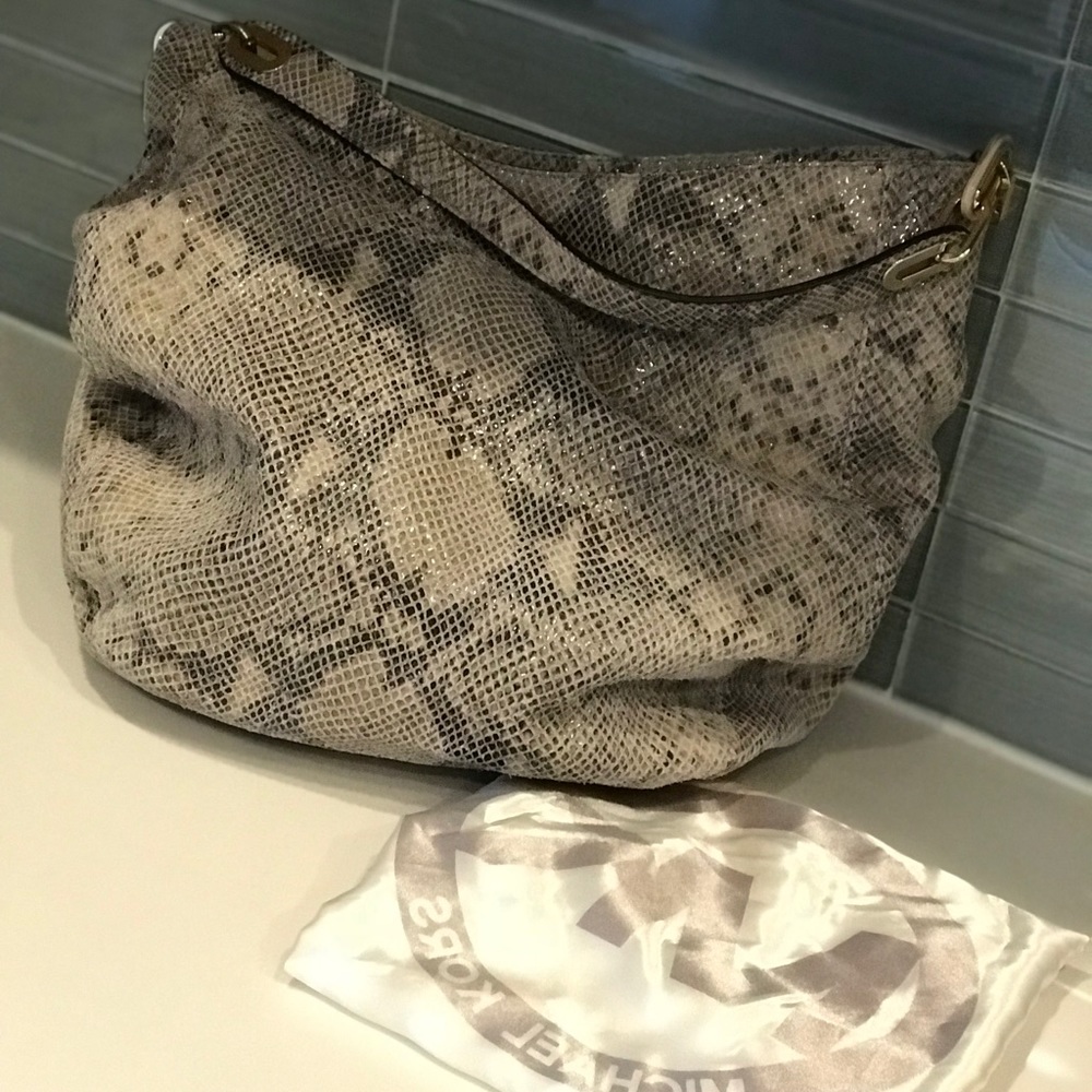 Michael Kors snakeskin hobo purse